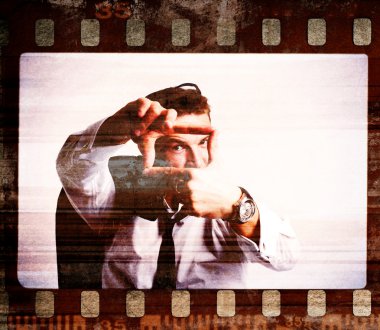 Grunge çerçeve. Retro vurdu. moda sanat fotoğraf