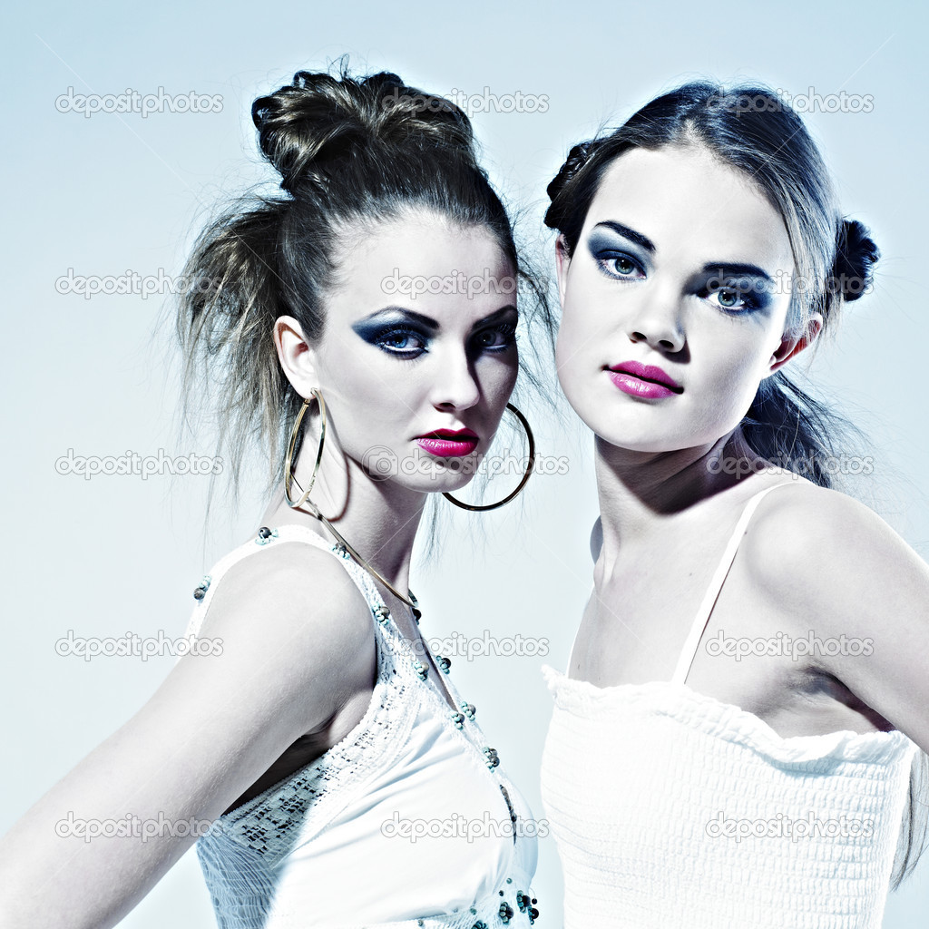fashion photo of two beautiful women