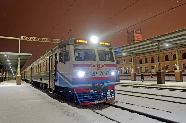 Kharkiv Ukraina Januari 2022 Gamla Elektriska Tåg Er2R Ukrainska Järnvägar — Stockfoto