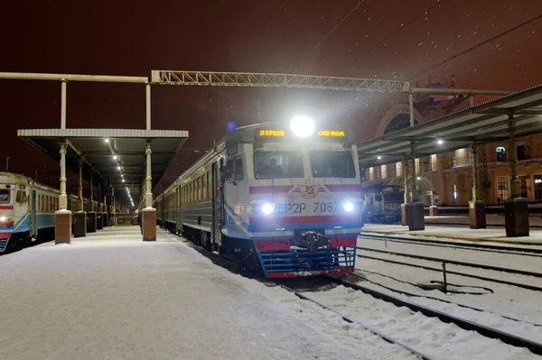 Kharkiv Ukraina Januari 2022 Gamla Elektriska Tåg Er2R Ukrainska Järnvägar — Stockfoto