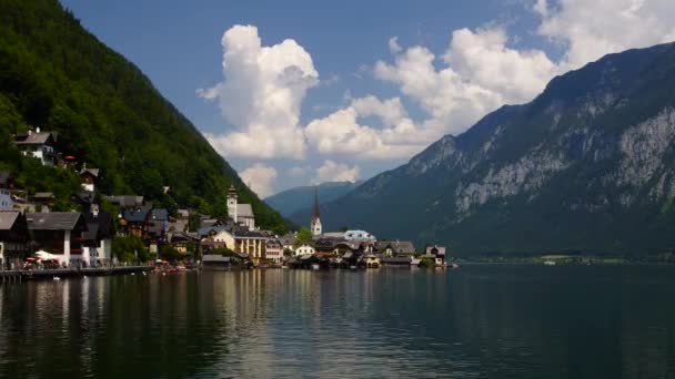 Aldeia de Hallstatt na Áustria, lapso de tempo — Vídeo de Stock