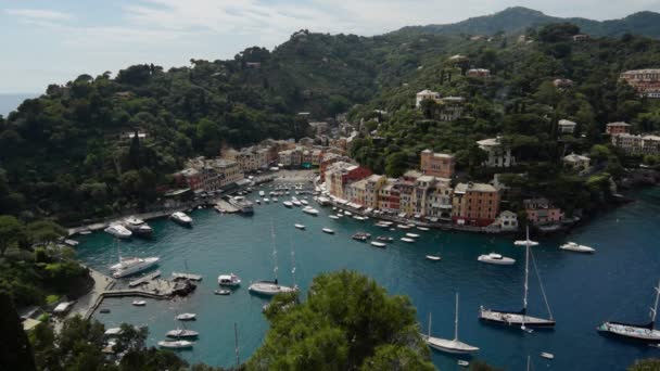 Italain village and harbor Portofino — Stock Video