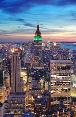 New York'un manhattan skyline havadan görünümü