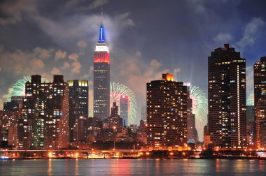 New York'un manhattan midtown alacakaranlıkta
