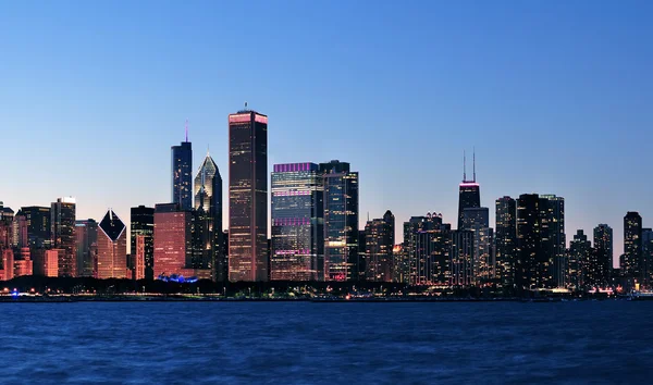 Chicago natten panorama — Stockfoto