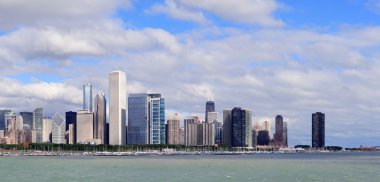 Chicago skyline michigan Gölü üzerinde