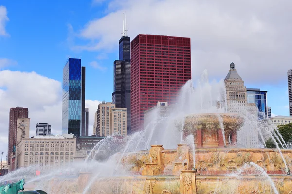 Chicago buckingham fontein — Stockfoto