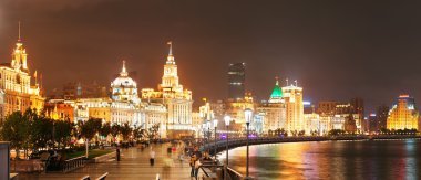 waitan gece shanghai