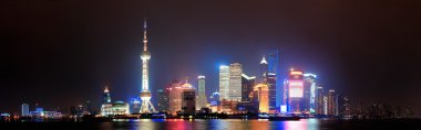 gece panorama shanghai