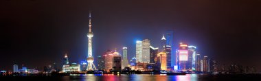 Shanghai night panorama clipart