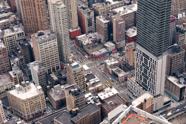 New york city manhattan straat luchtfoto — Stockfoto