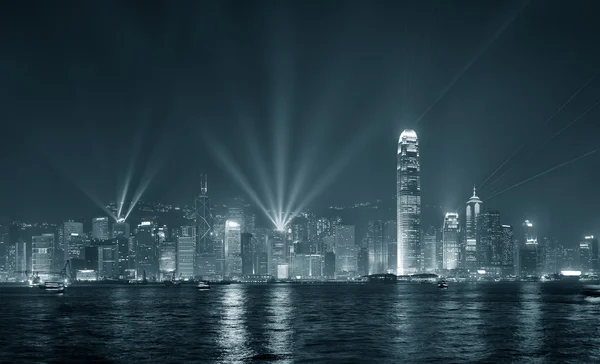 Hong Kong spettacolo di luci — Foto Stock