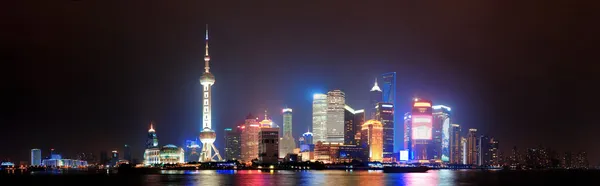 Shanghai noite panorama — Fotografia de Stock