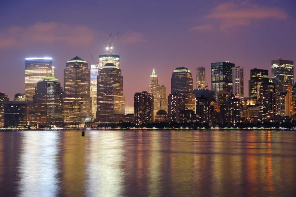 Soumrak panorama New Yorku manhattan — Stock fotografie