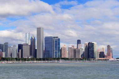 Chicago skyline michigan Gölü üzerinde