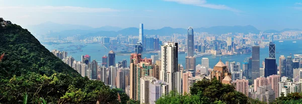 Hong Kong vista superior da montanha — Fotografia de Stock