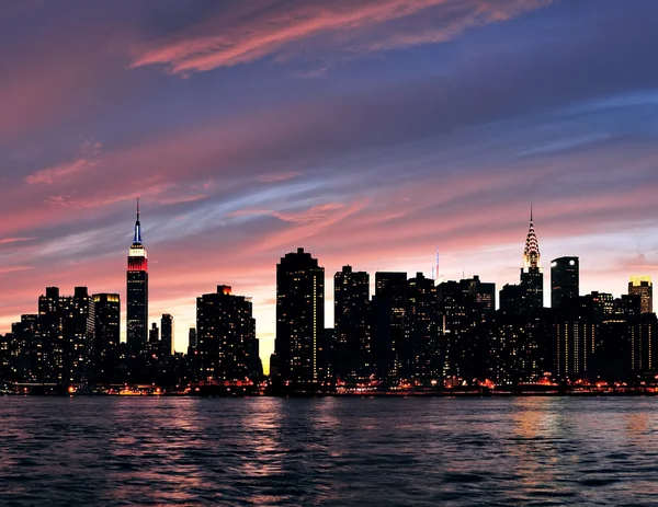 New York'un manhattan günbatımı panorama — Stok fotoğraf