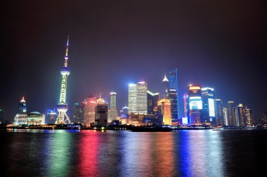 gece panorama shanghai