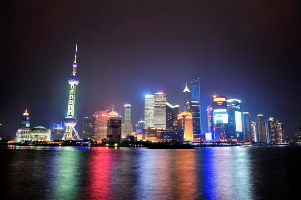 Panorama noche Shanghai — Foto de Stock