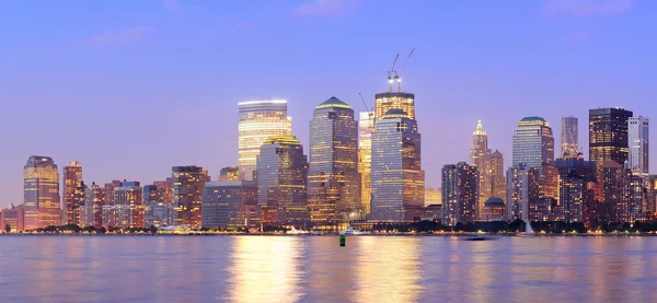 Soumrak panorama New Yorku manhattan — Stock fotografie