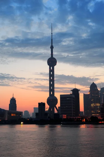 Shanghai morning silhouette — Stock Photo, Image