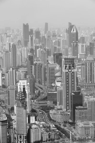 Shanghai in schwarz-weiß — Stockfoto