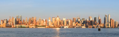 New York City Manhattan sunset clipart