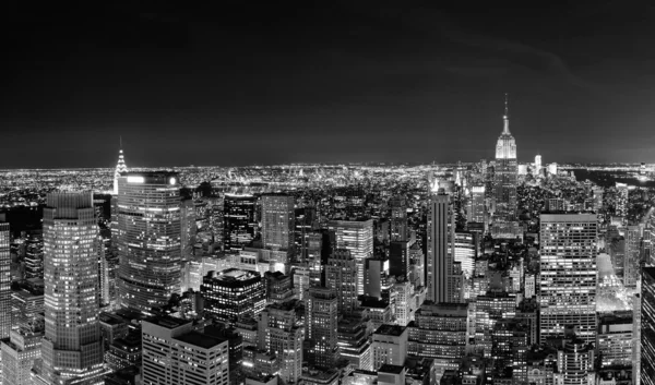 New York ville Manhattan skyline la nuit — Photo