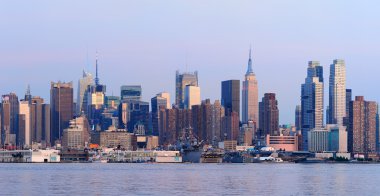 New York'un manhattan günbatımı panorama