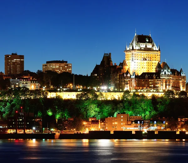Quebec stad på natten — Stockfoto