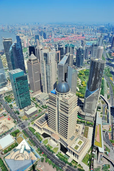 Shanghai luchtfoto in de dag — Stockfoto
