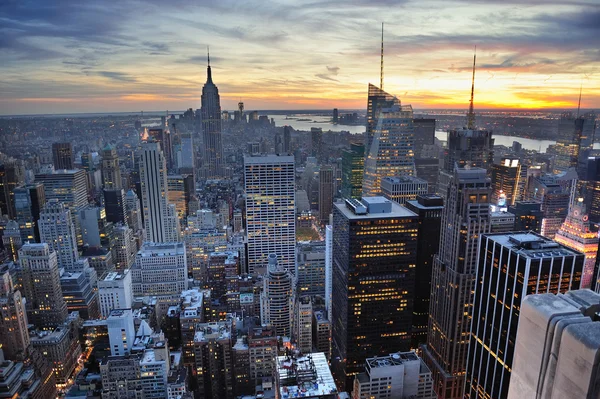 Закат в Нью-Йорке Лицензионные Стоковые Изображения