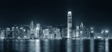 Hong kong panorama siyah beyaz