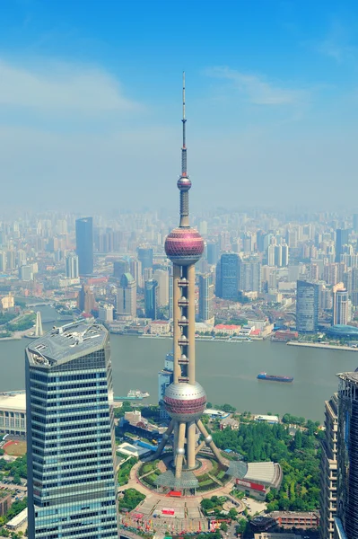 Luchtfoto van Shanghai — Stockfoto