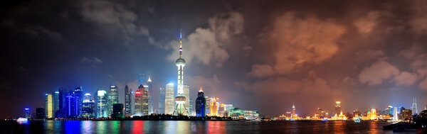 Shanghai skyline at night