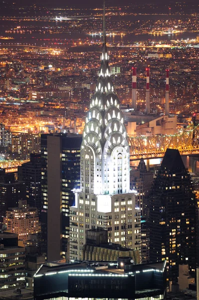 Chrysler Building in Manhattan New York City at night — Stock Photo, Image