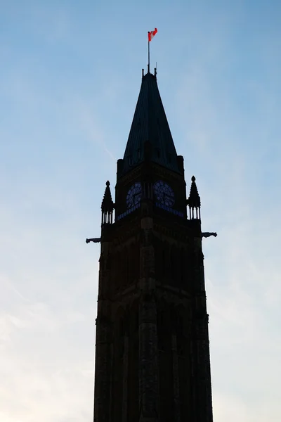 Silhouette de l'édifice de la Colline parlementaire — Photo