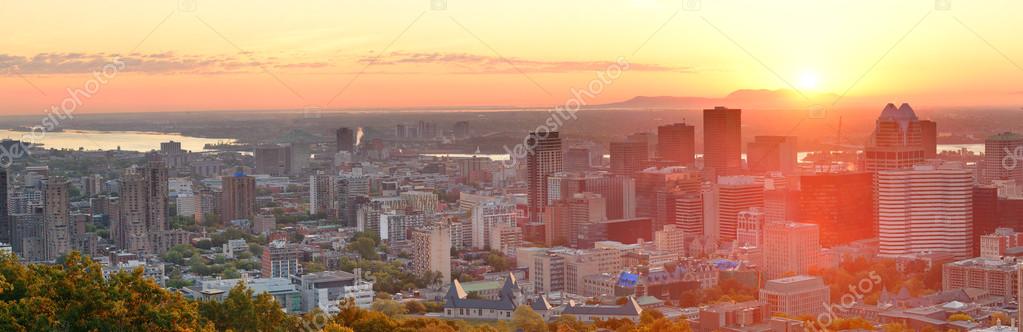 Panorama De Lever Du Soleil De Montréal Photographie
