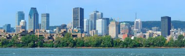 Montreal city skyline over river panorama clipart