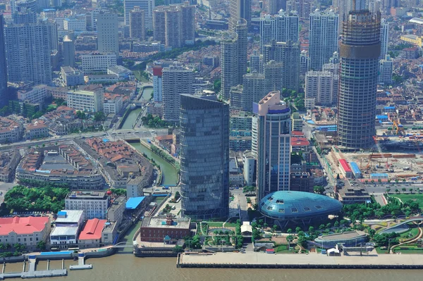 Shanghai luchtfoto in de dag — Stockfoto