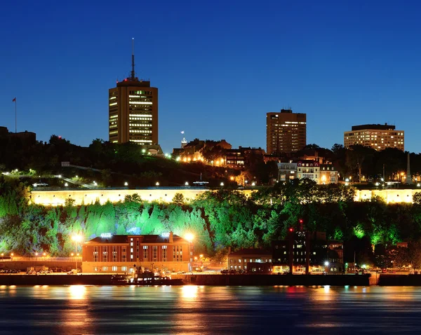 Quebec stad på natten — Stockfoto