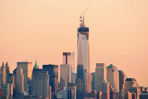 纽约城市市中心日落 — 图库照片