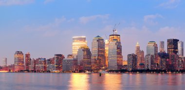 New York Şehri Manhattan şehir merkezi silueti
