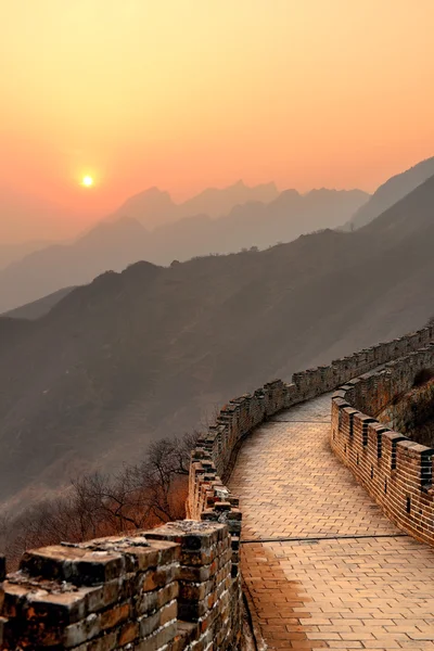 Σινικό τείχος ηλιοβασίλεμα — Φωτογραφία Αρχείου