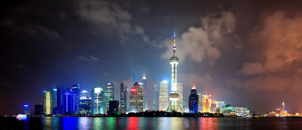 Shanghai skyline at night