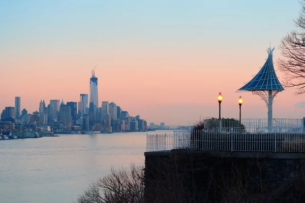 New york city zonsondergang — Stockfoto