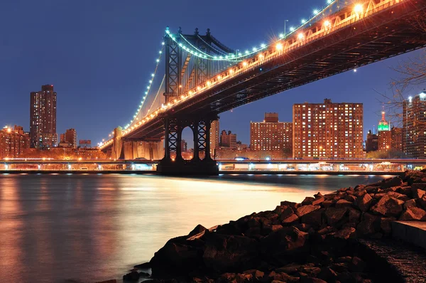 美国纽约市曼哈顿桥 — 图库照片
