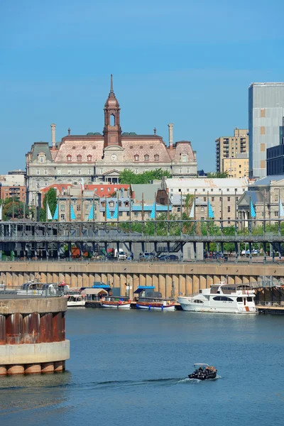 Montreal buildings over river — Stock Photo, Image