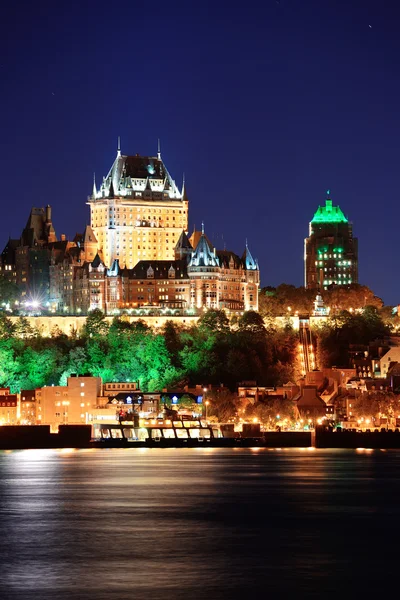 Quebec stad på natten — Stockfoto