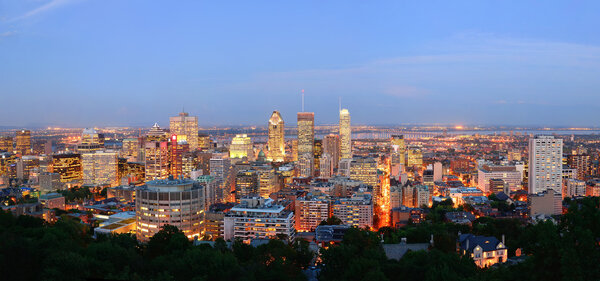 Montreal at dusk panorama